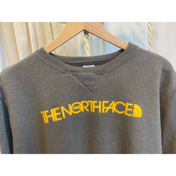 The North Face Shirt Crew Neck Pullover Yellow Logo Men's Size Large - Picture 4 of 5